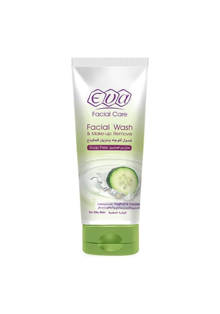 Eva Facial Wash & Make-Up Remover Enriched with Yoghurt and Cucumber for Oily Skin - 150 ml - Image 1